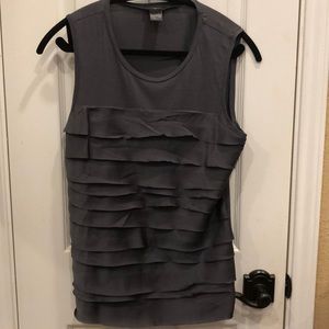 Ann Taylor grey ruffled tank